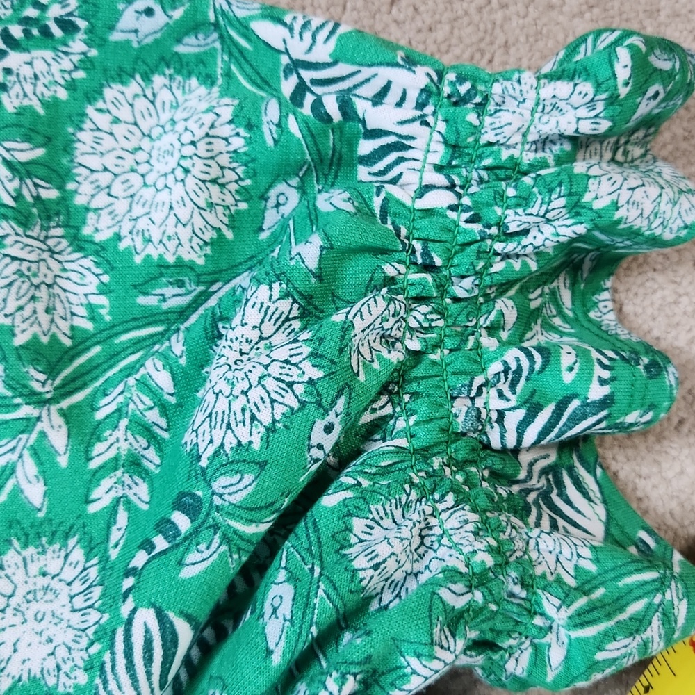 Crown & Ivy™ Women's Smocked Sleeve Green and White T-Shirt Dress - Sma… - Picture 7 of 9